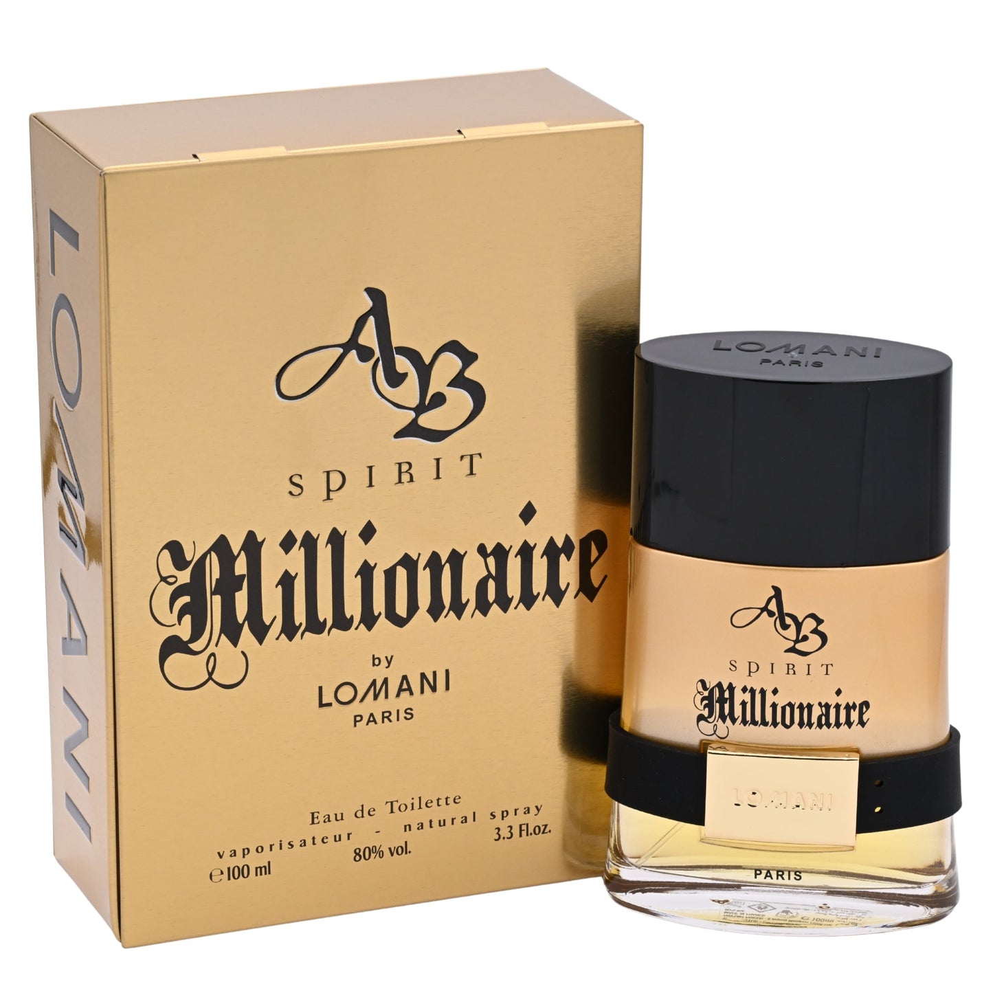 AB SPIRIT MILLIONAIRE by Lomani men 3.3 oz 3.4 edt cologne NEW IN BOX
