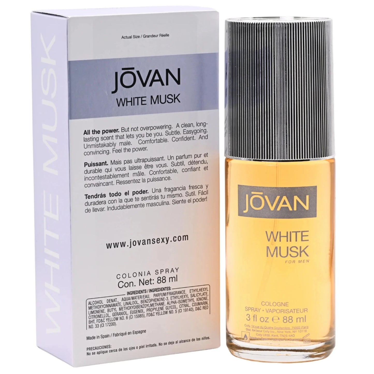 Jovan White Musk by Coty Cologne Spray for Men 3.0 oz