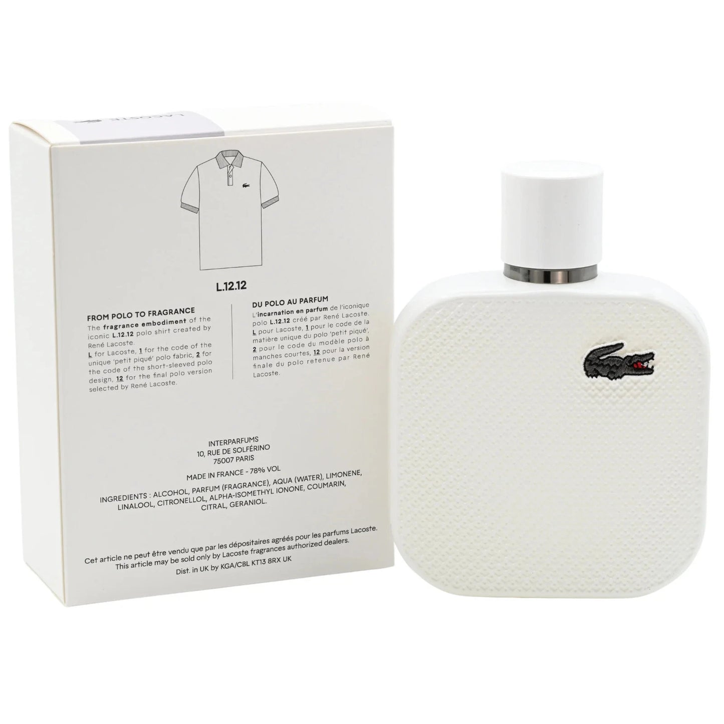 Lacoste L.12.12 Blanc 3.3 oz EDP Perfume for Him – Long Lasting Fresh Scent