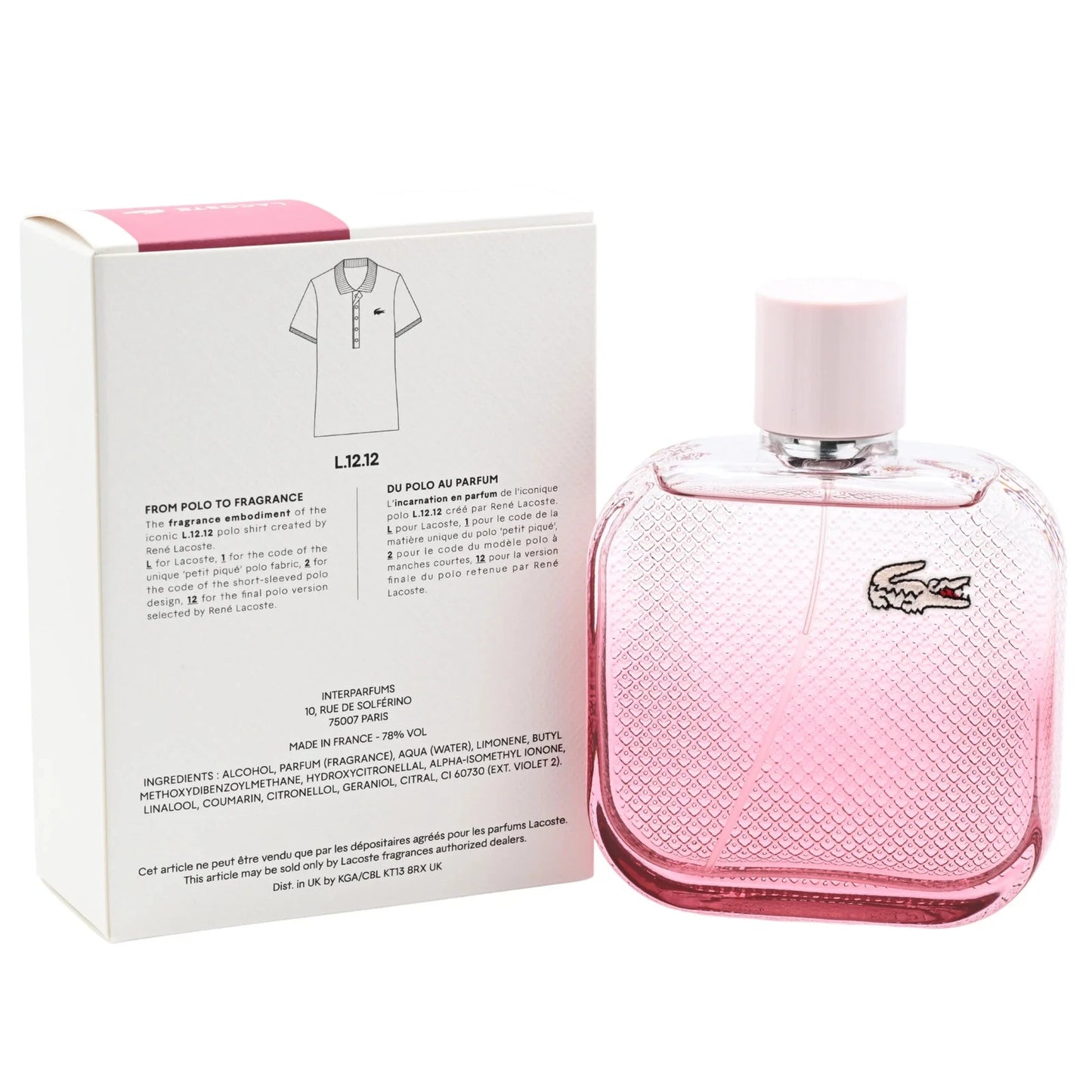 Lacoste L.12.12 Rose Intense 3.3 oz EDT Perfume for Women – Long Lasting Fragrance