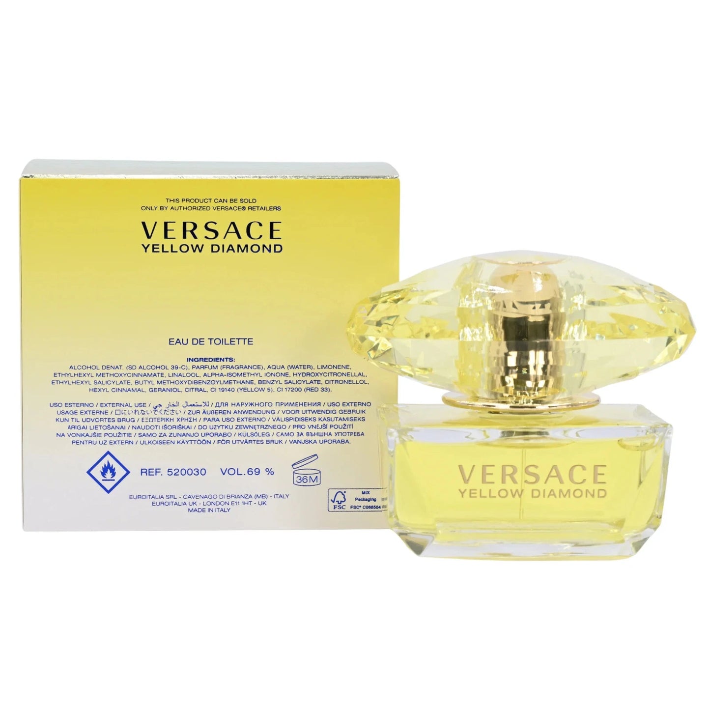 Versace Yellow Diamond 1.7 oz EDT Perfume for Women – Bright Citrus Floral Fragrance