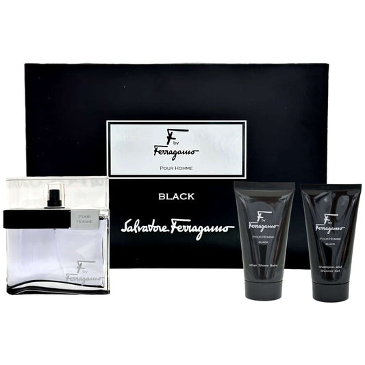 F Black by Salvatore Ferragamo for men 3 pcs gift set New in Box