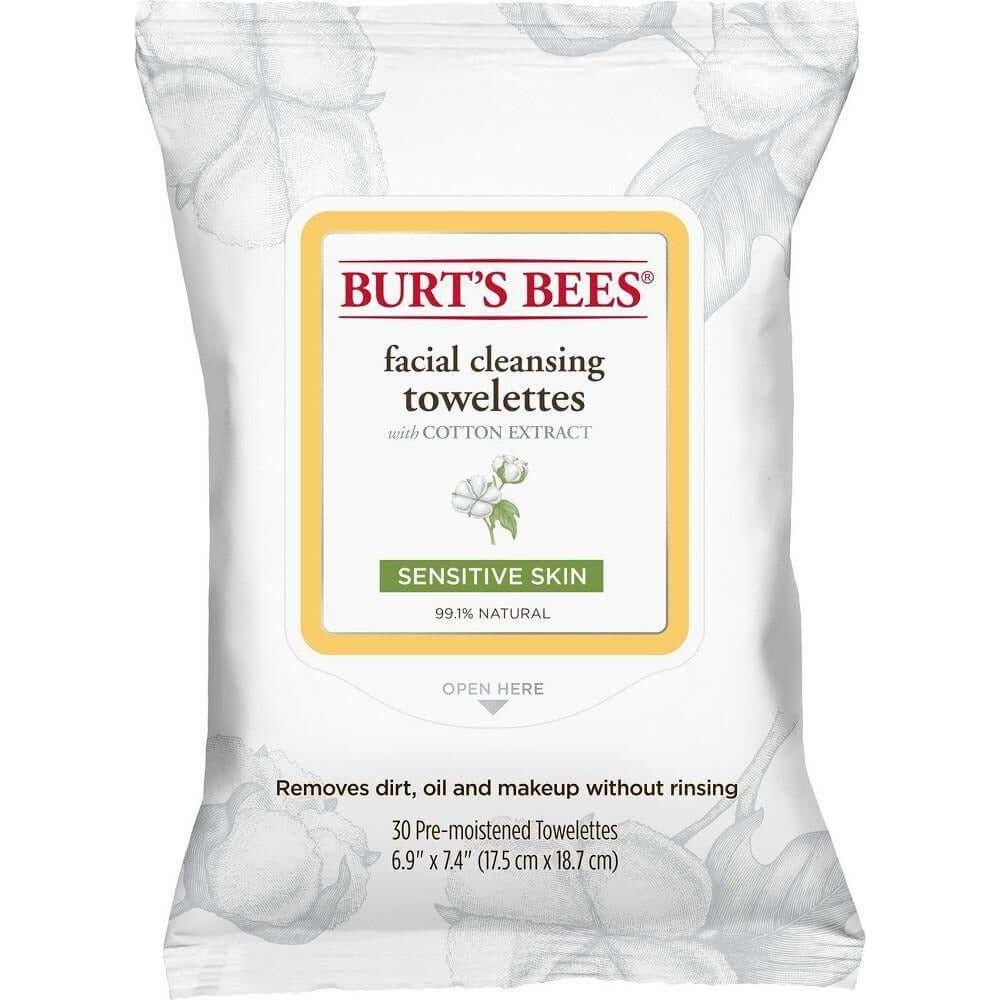 Burt's Bees Facial Cleansing Towelettes with cotton extract 30 count