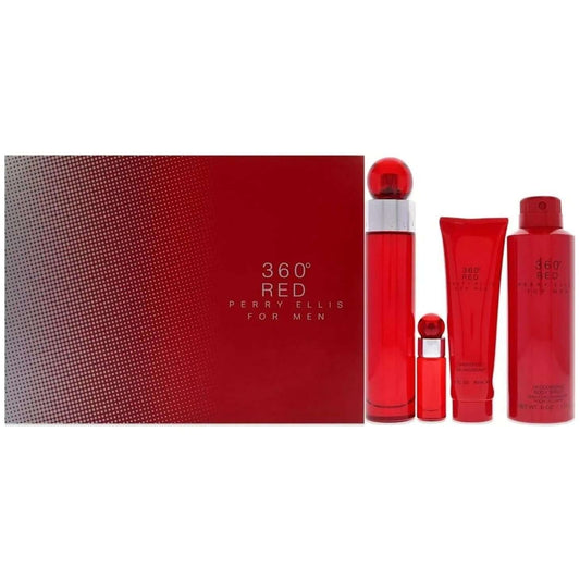 360 RED by Perry Ellis for men 4 pcs Set New in Box