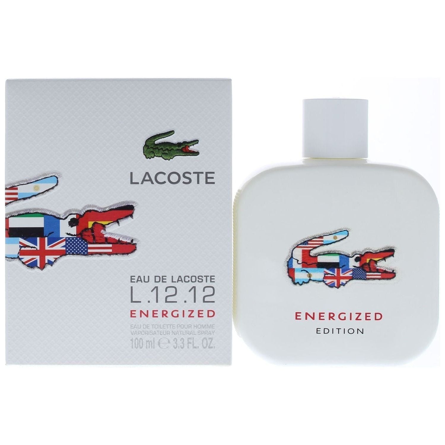 Eau de Lacoste L.12.12 Energized by lacoste cologne EDT 3.3 / 3.4 oz New in Box