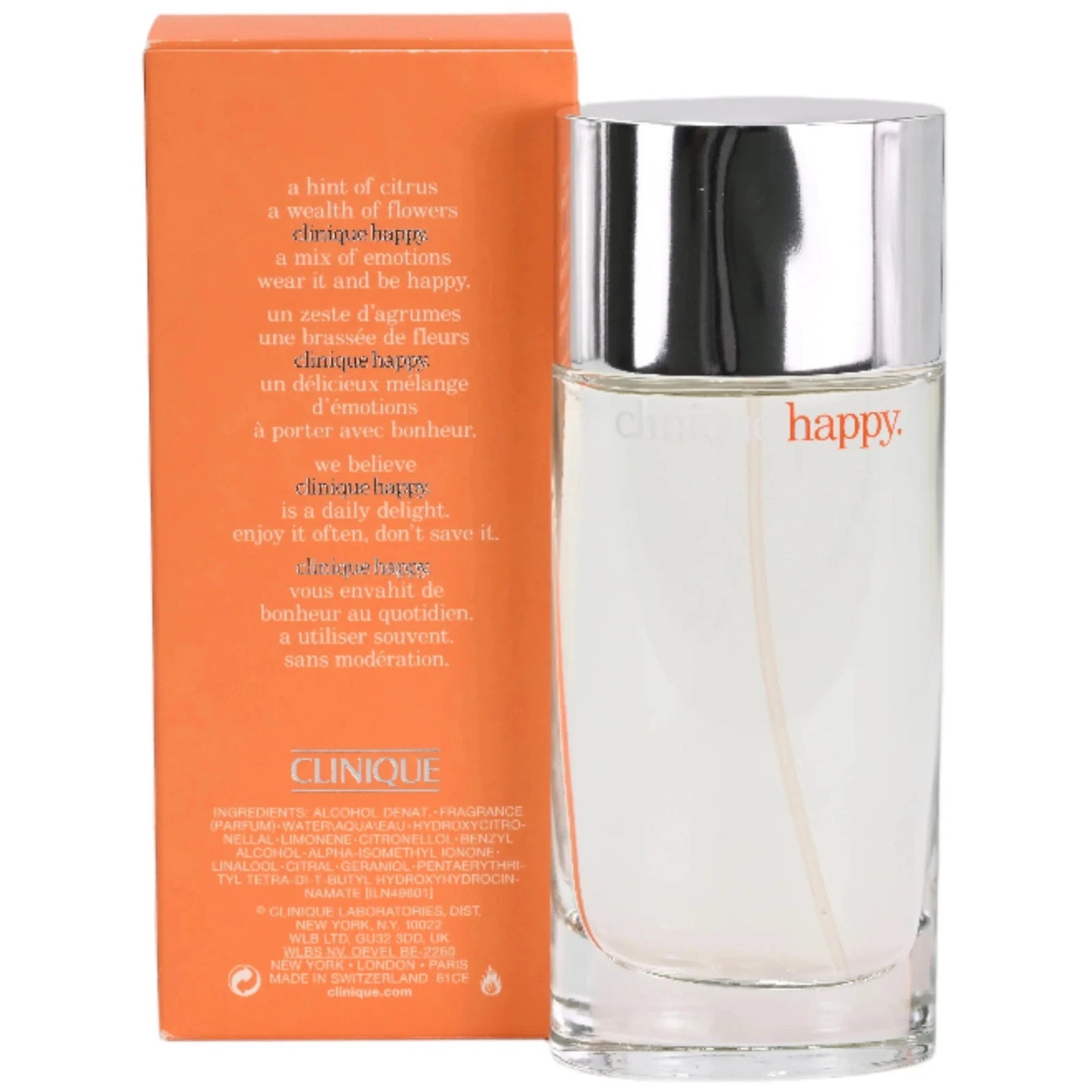 Clinique Happy Eau de Parfum for Women 3.4 oz Spray - Fresh Citrus Floral Fragrance