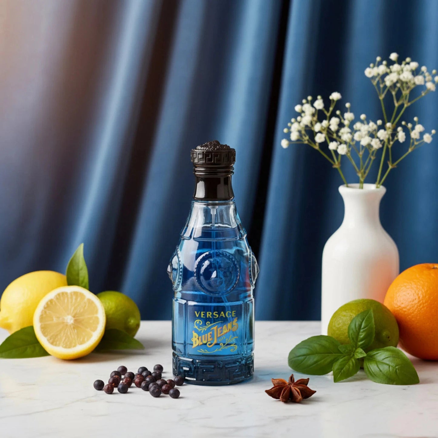 Versace Blue Jeans Eau de Toilette for Men 2.5 oz - Aromatic Vanilla Citrus