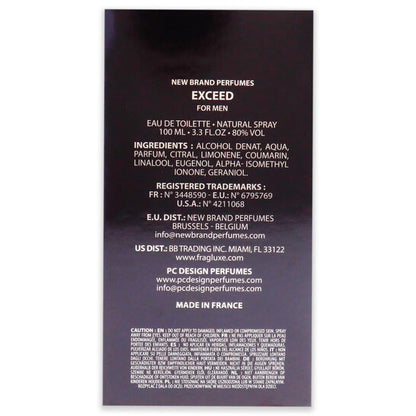 New Brand Exceed for Men EDT Spray 3.3 oz
