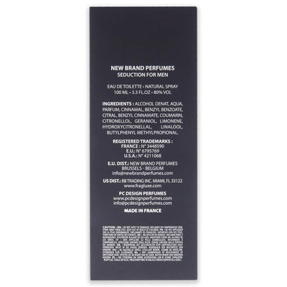 Seduction by New Brand for Men EDT Spray 3.3 oz