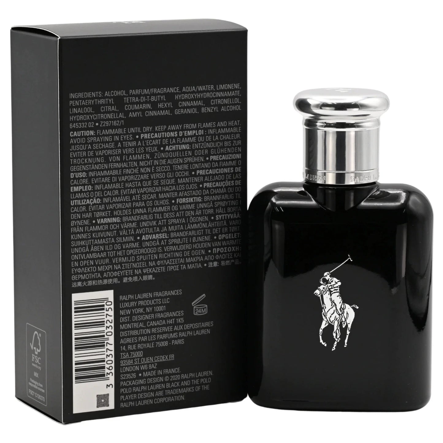 Polo Black by Ralph Lauren Eau De Toilette for Men 2.5 oz