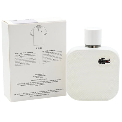 Lacoste L.12.12 Blanc 3.3 oz EDP Perfume for Him – Long Lasting Fresh Scent