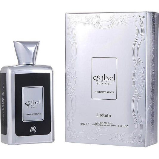 Ejaazi Intensive Silver by Lattafa perfume for unisex EDP 3.3 / 3.4 oz. New in Box
